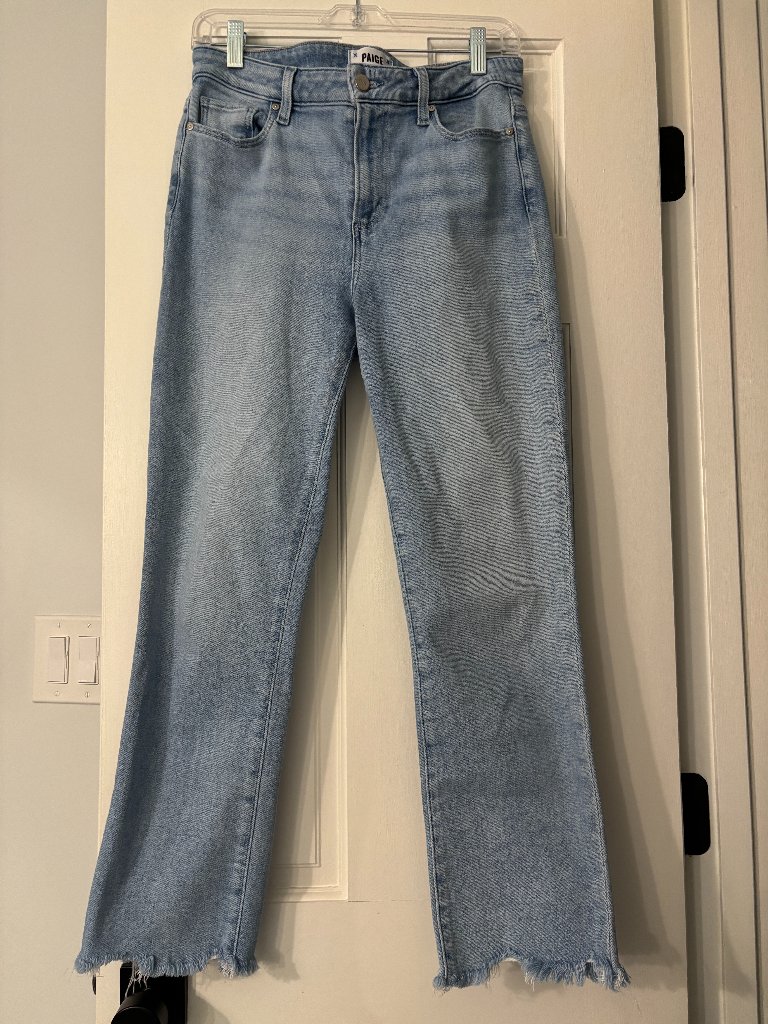 Paige Cindy High Rise Straight Leg Jeans - Light Wash - Size 29 (8)